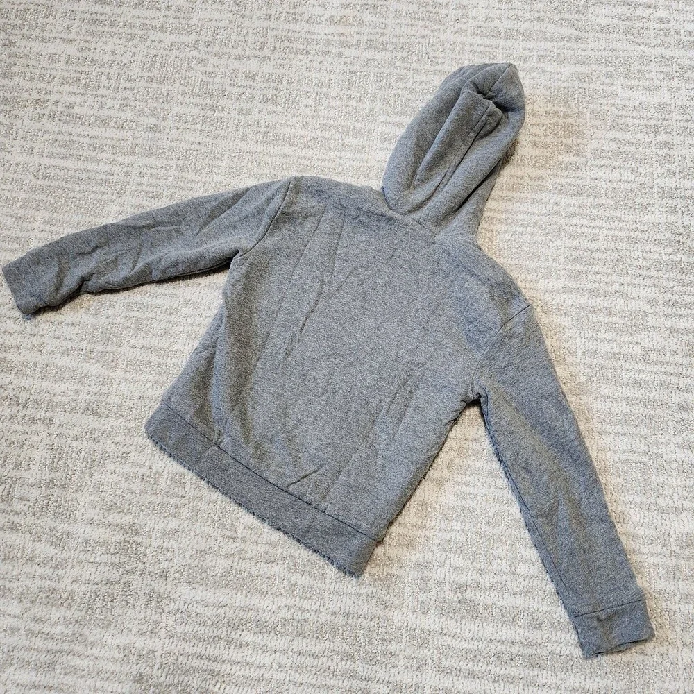 Puma girls heavyweight sherpa lined hoodie jacket grey pink size XS 5/6